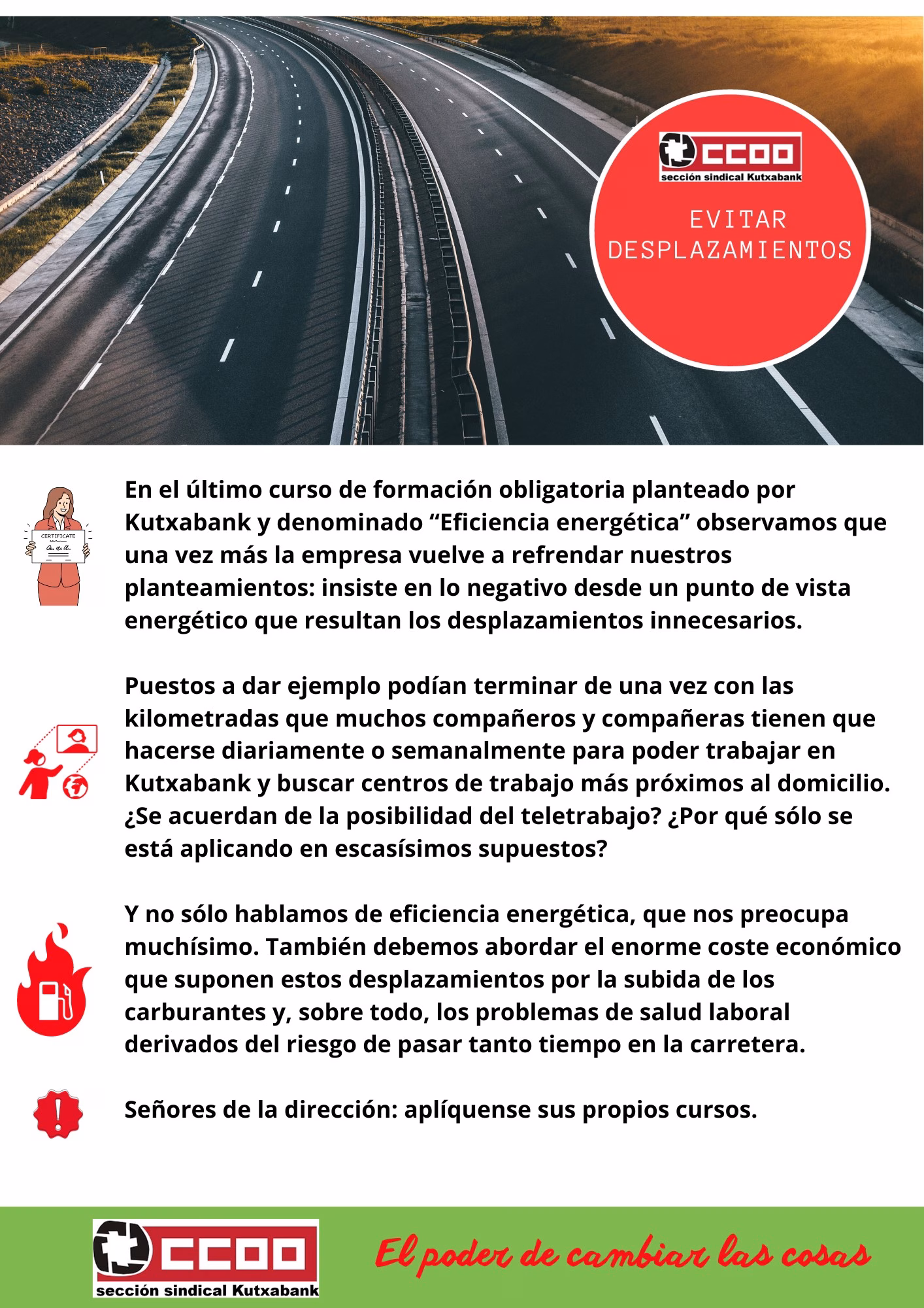 Desplazamientos innecesarios